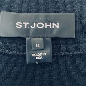 ST JOHN black wrap dress. 53% Wool and 47% Rayon